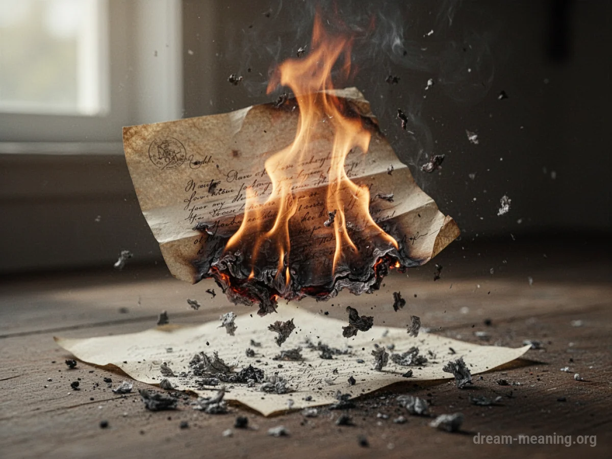 A letter on fire.