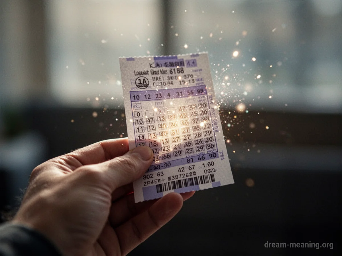 A hand holding a lottery ticket.