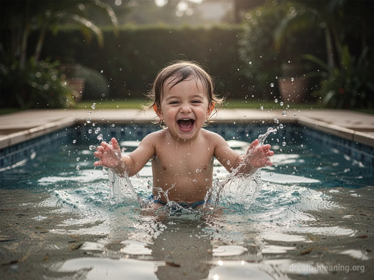 A child's hands splashing water.