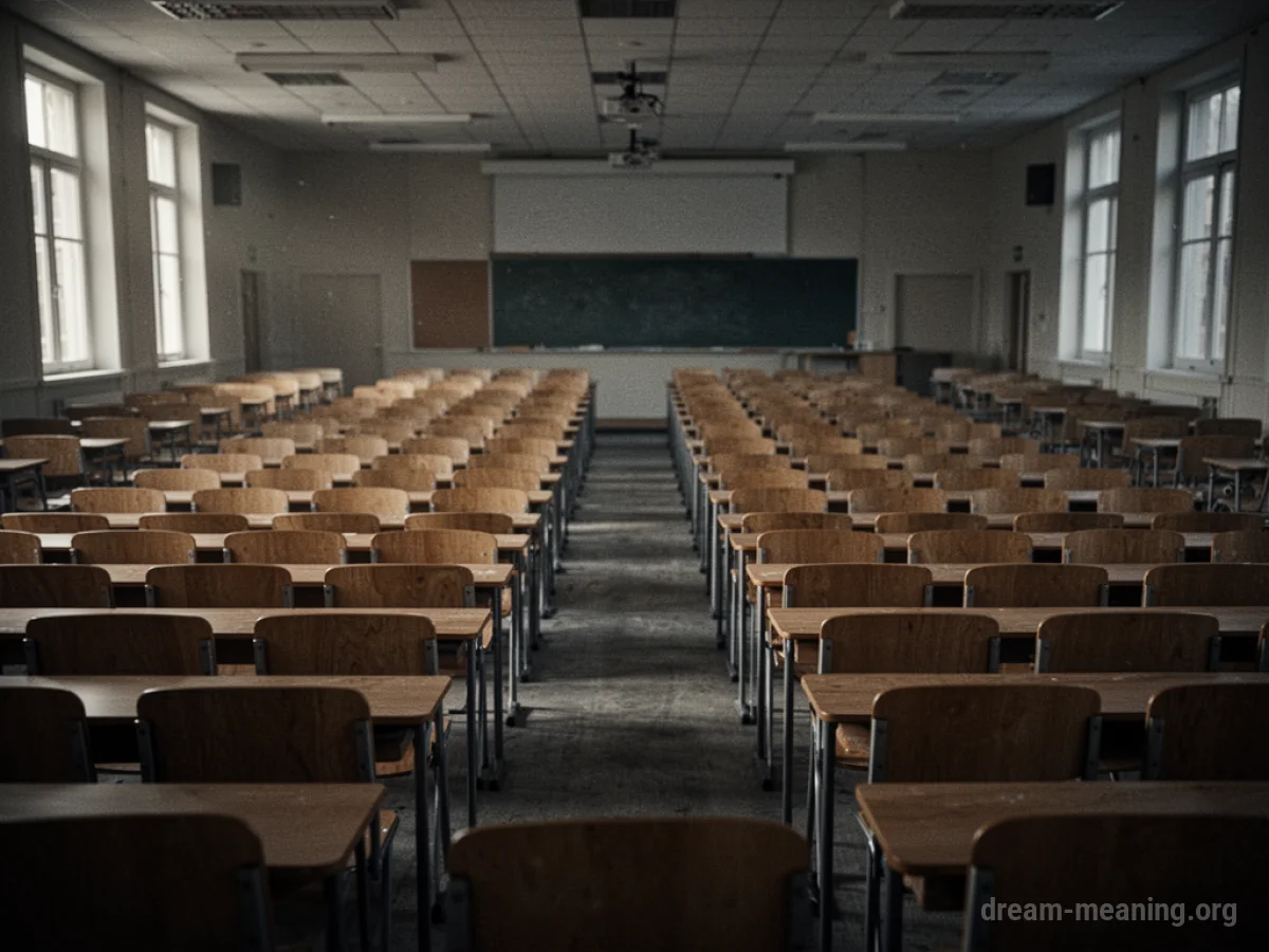 An empty auditorium with many unoccupied seats.