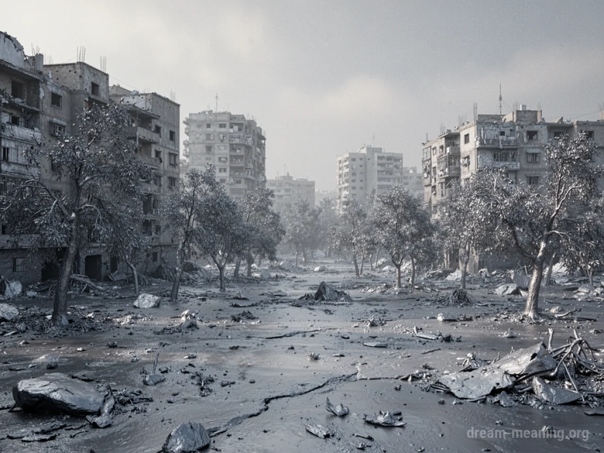 A scene entirely covered in a heavy, grey, metallic substance.