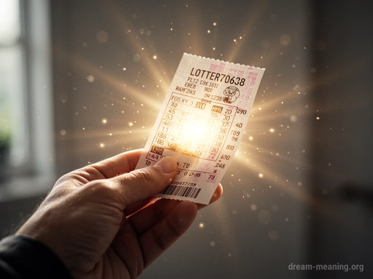 A hand holding a single lottery ticket.