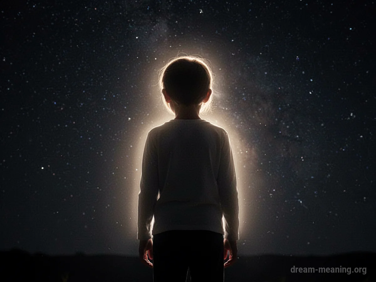 Silhouette of a person with a glowing aura against a starry night sky.
