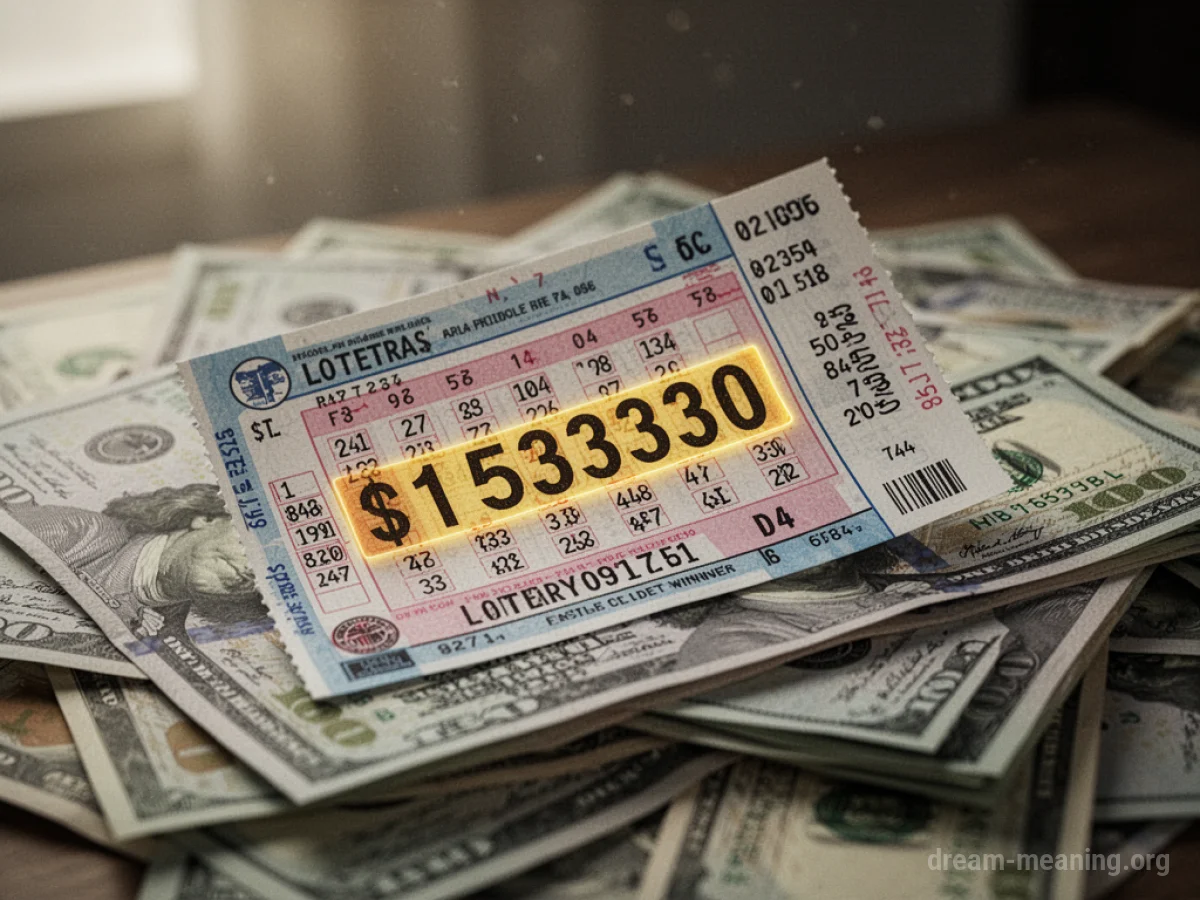 A lottery ticket showing a winning number.
