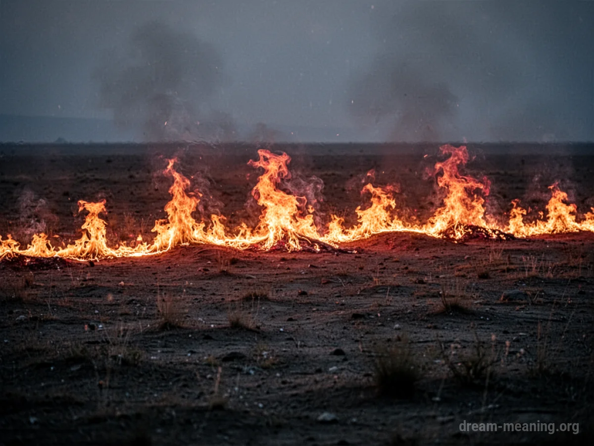 A sharp line of fire burning across a dark background.