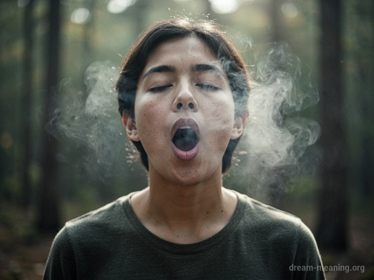 A person with their mouth open, unable to make sound.