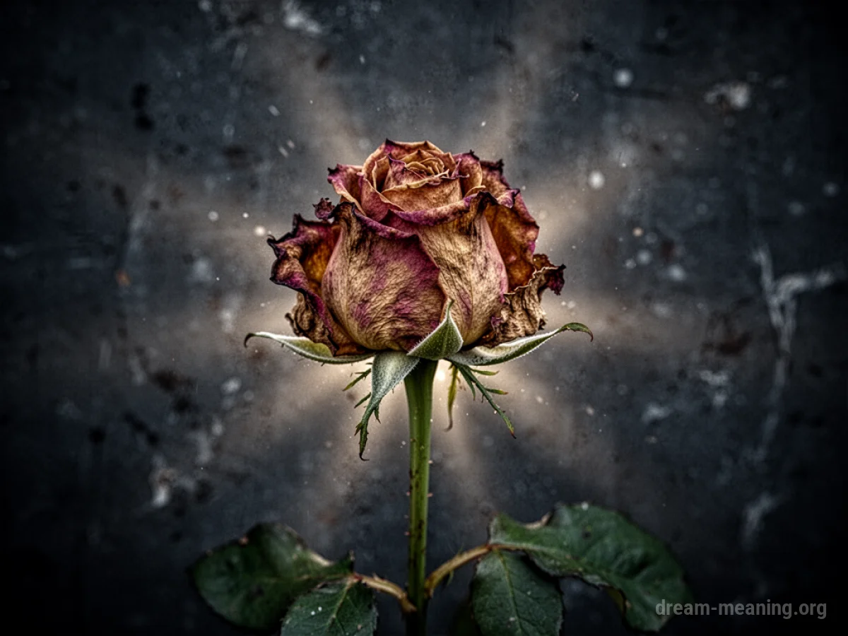 A wilting rose with drooping petals.