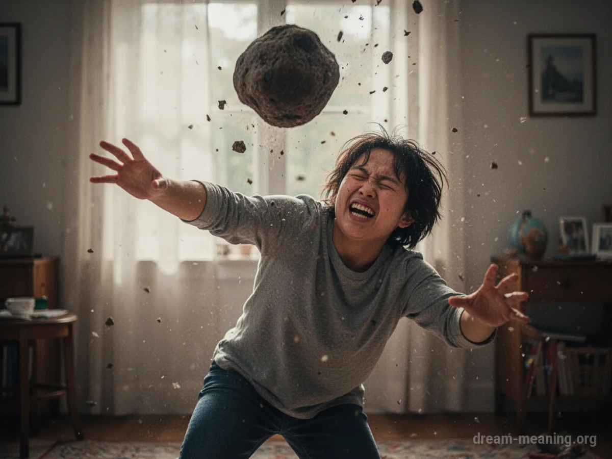 Person stepping away from a falling object.