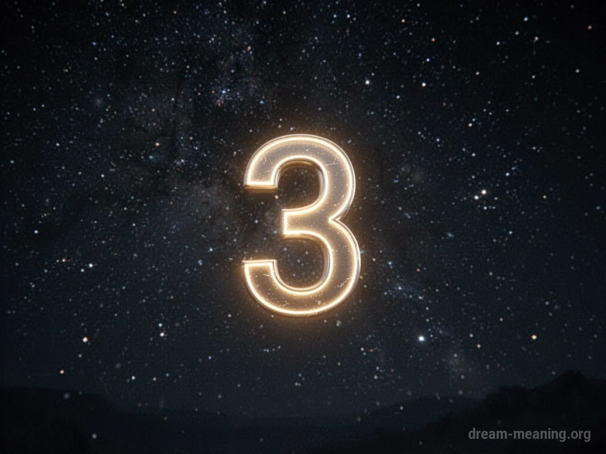 A glowing number floating in a dark, star-filled sky.