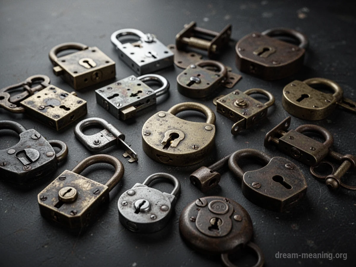 A pile of numerous metal locks of different shapes and sizes.