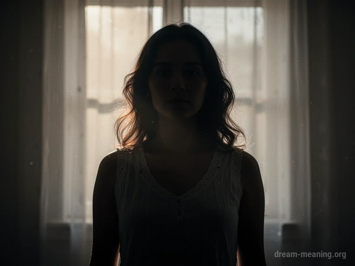 Silhouette of a woman with a shadowed face.