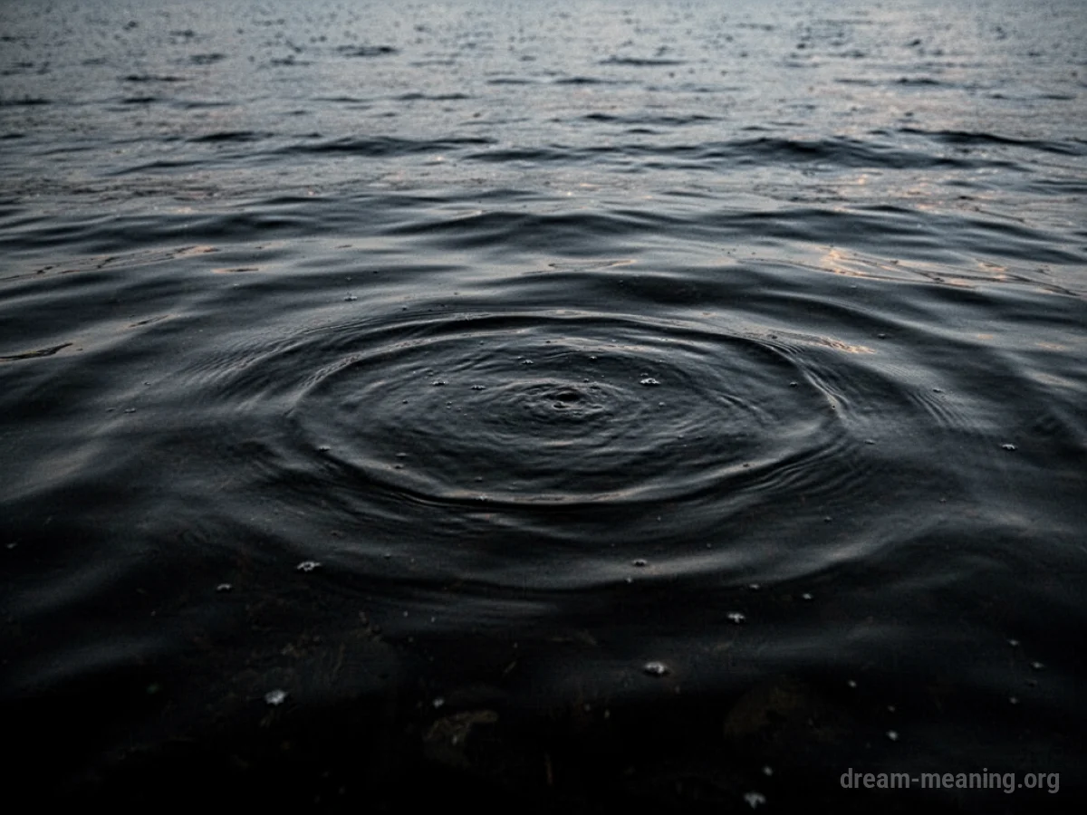 An immense, dark, opaque liquid filling a space with no visible boundaries.