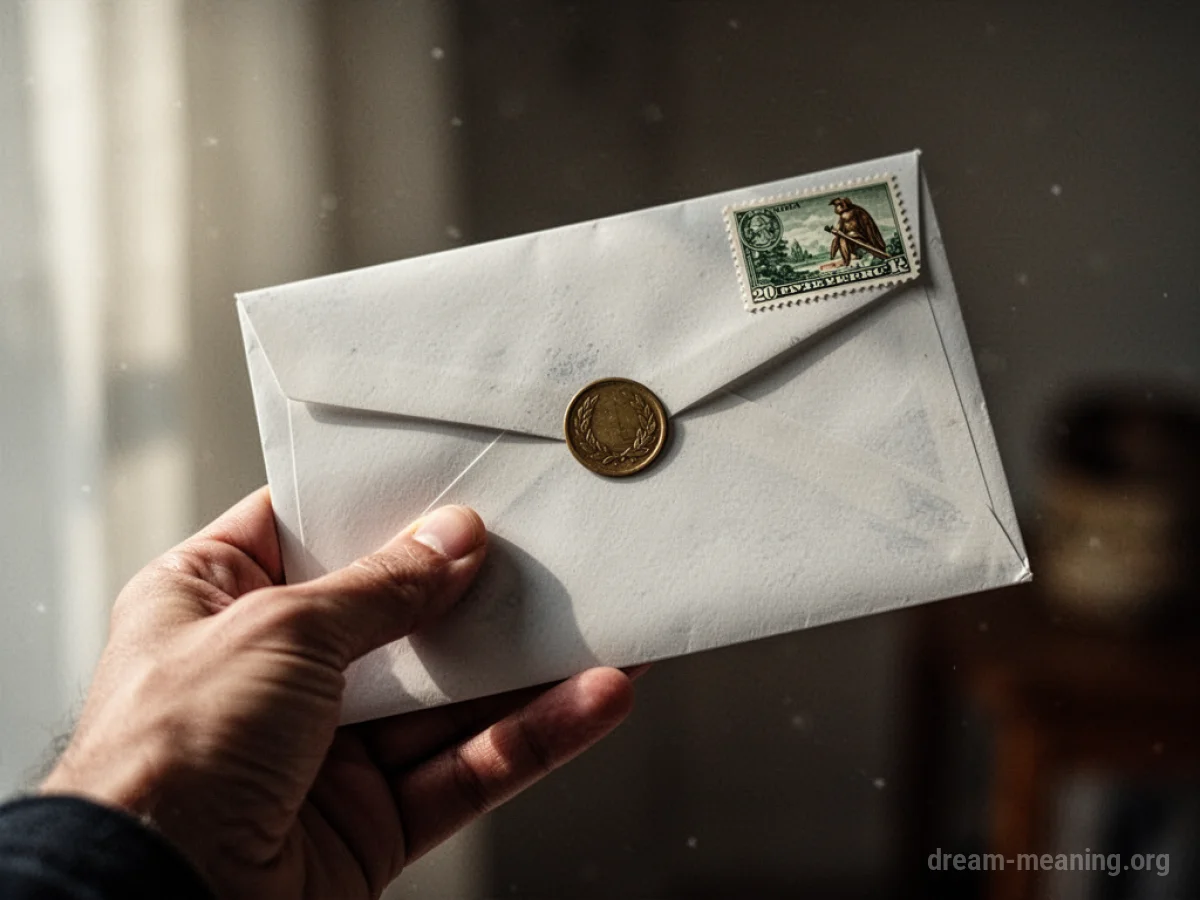 A hand holding a sealed envelope.