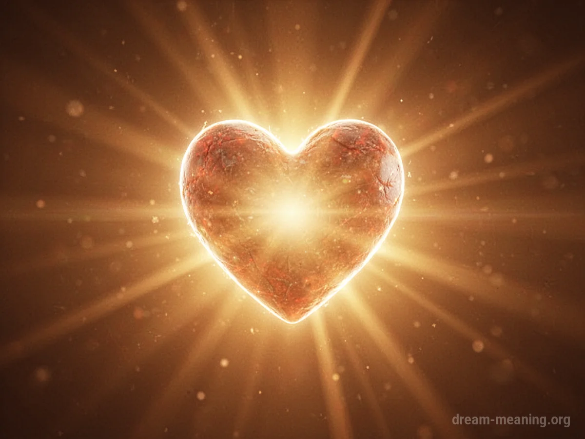 A glowing heart symbol radiating light.