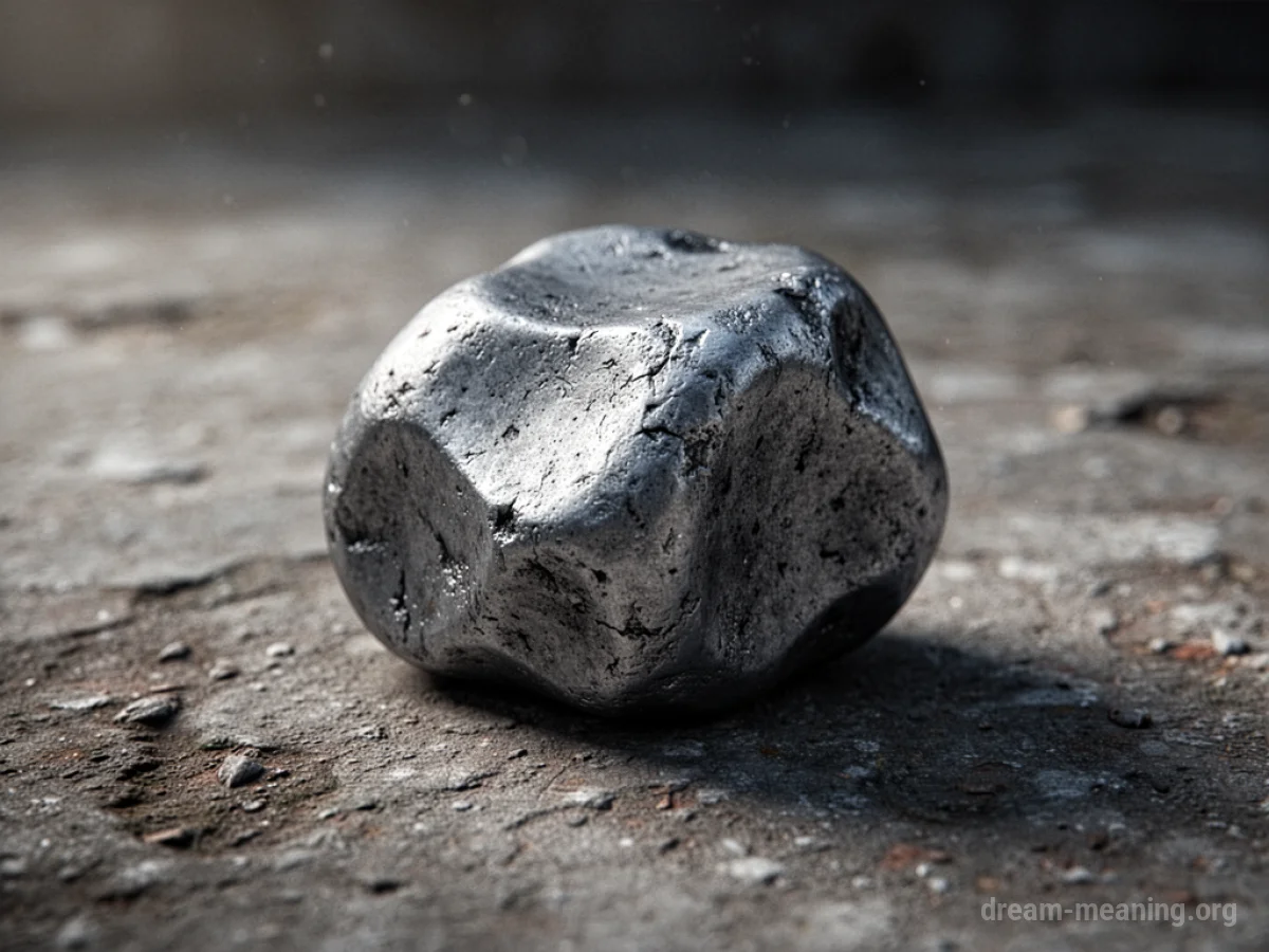A dense, gray metallic lump.