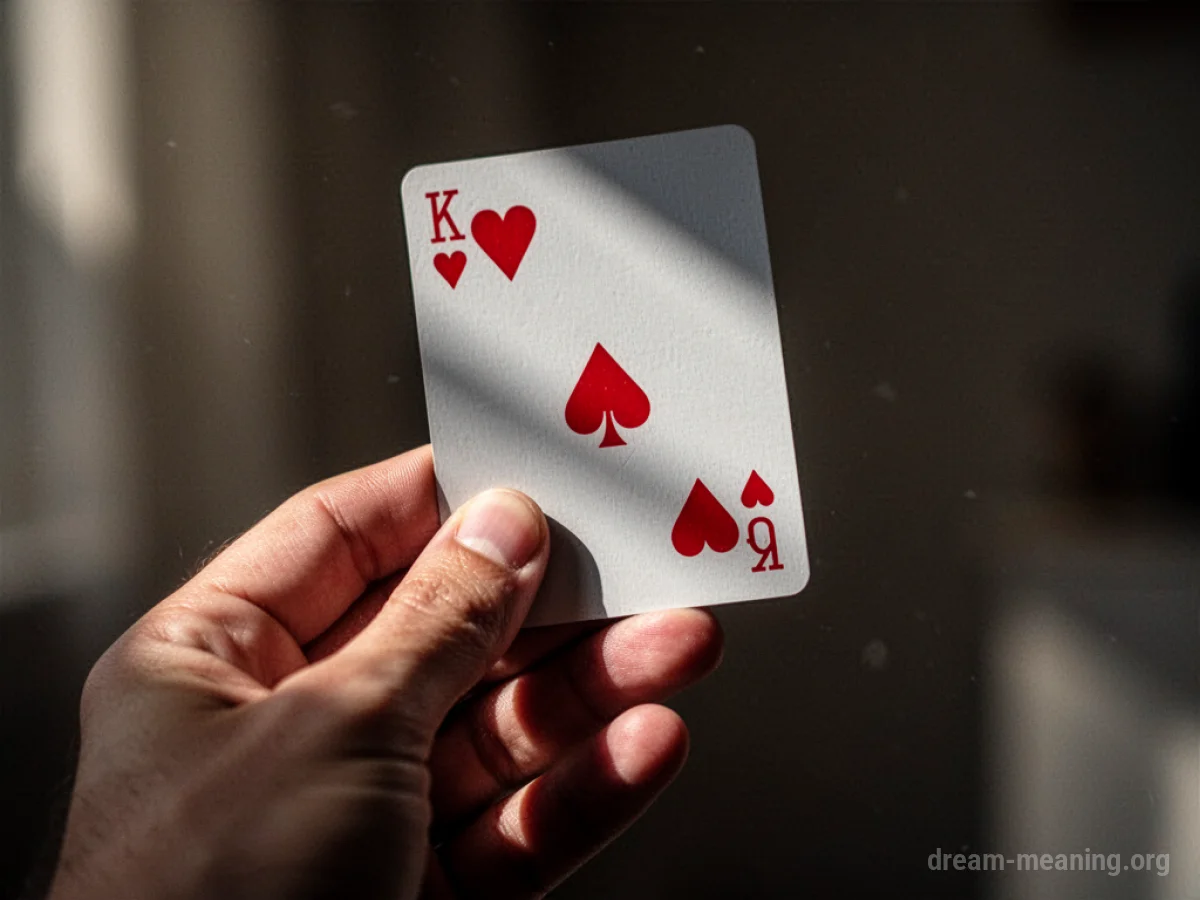A close-up of a hand holding a playing card.