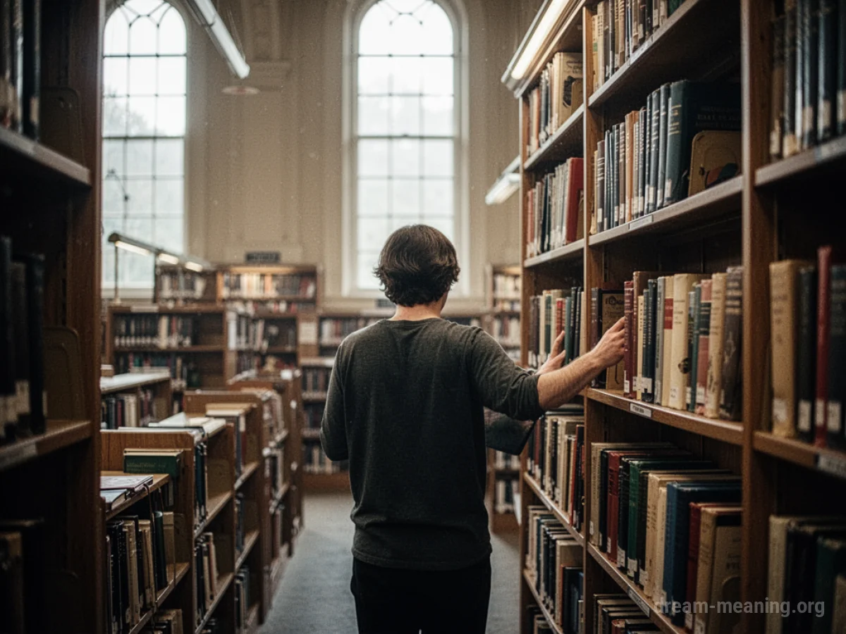 A person is putting books on a shelf in a library.