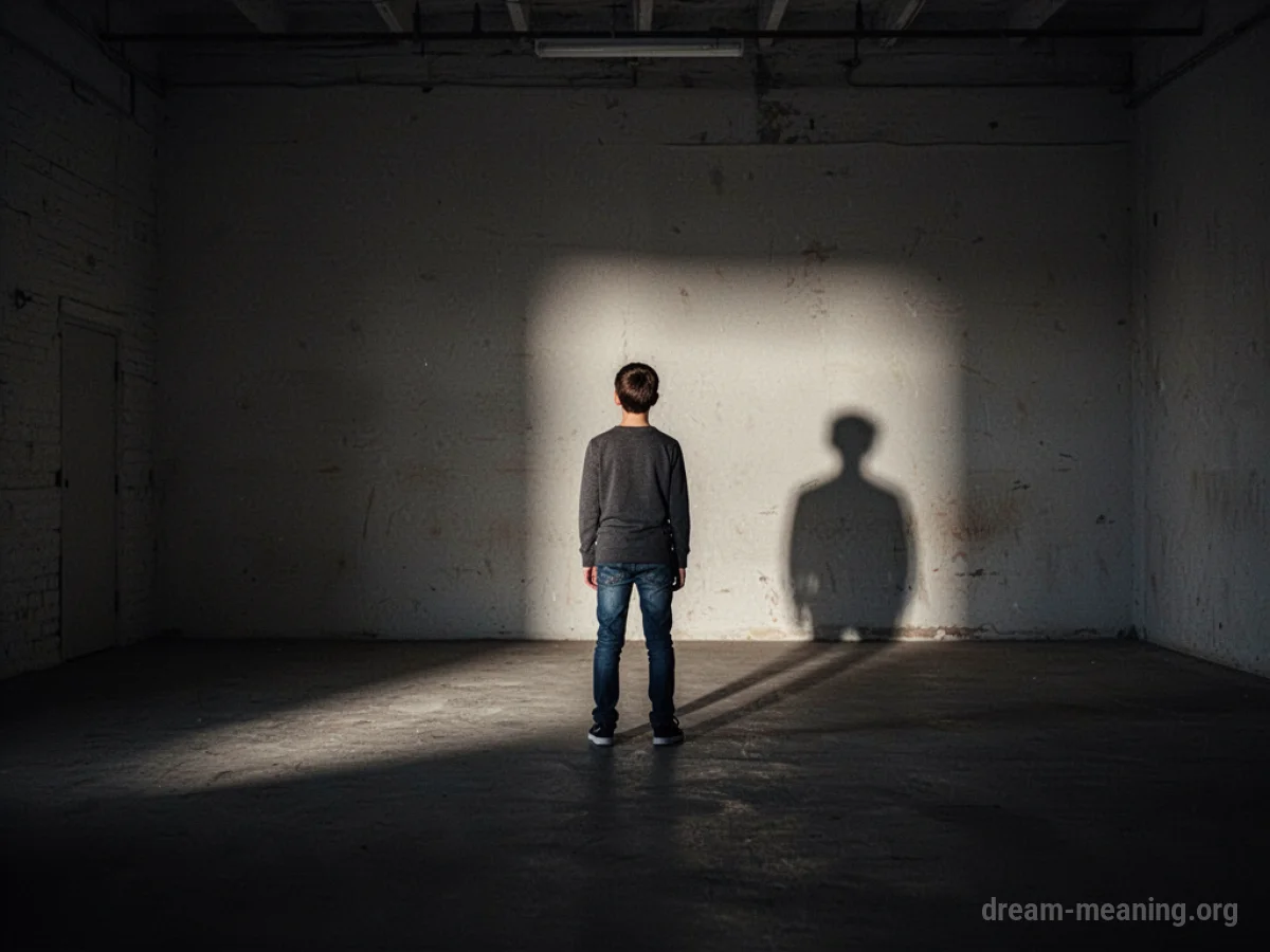 Silhouette of a person in a dark, empty room.