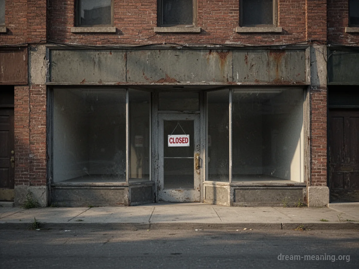An empty storefront with a closed sign.