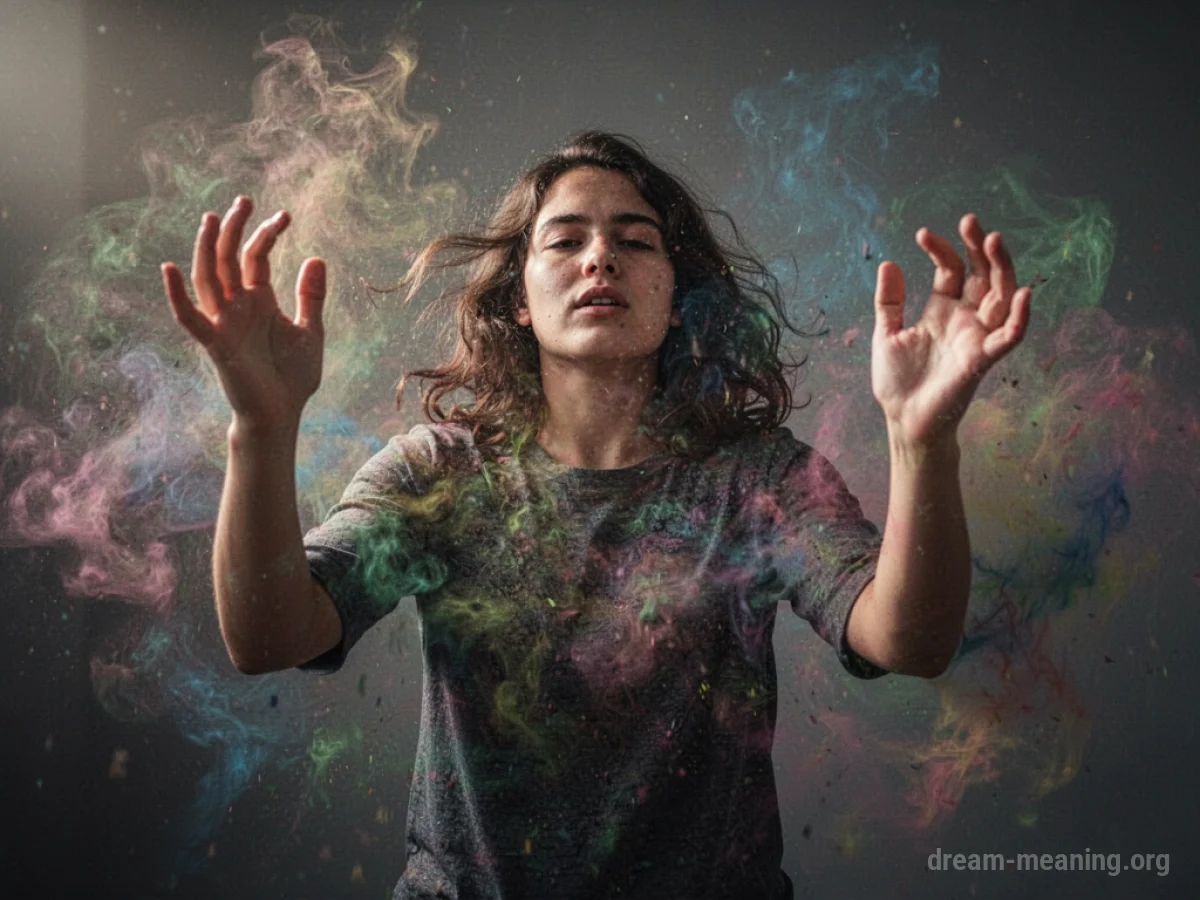 A person's hands are blurred and moving erratically.