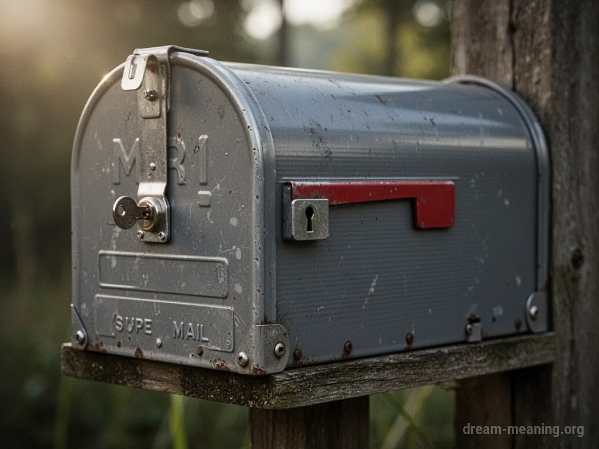 A close-up of a locked mailbox.