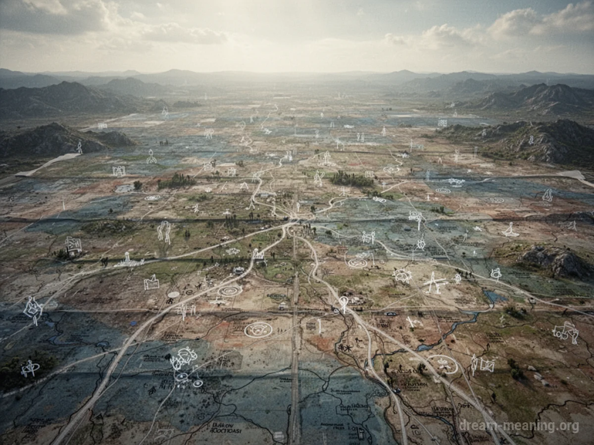A detailed map extending infinitely.
