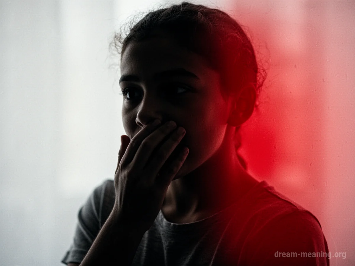 Silhouette of a person with a hand near their mouth.