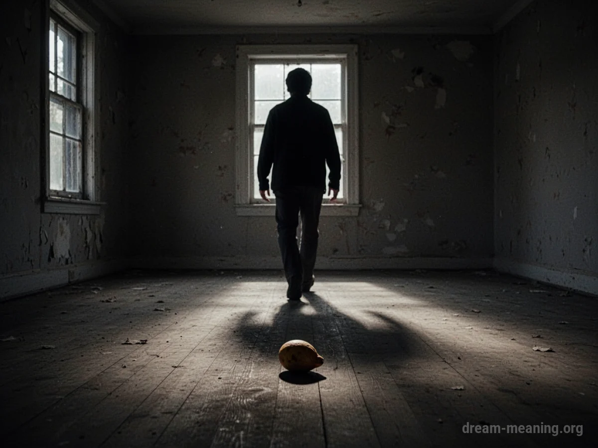 Silhouette of a person walking away from a dimly lit room.