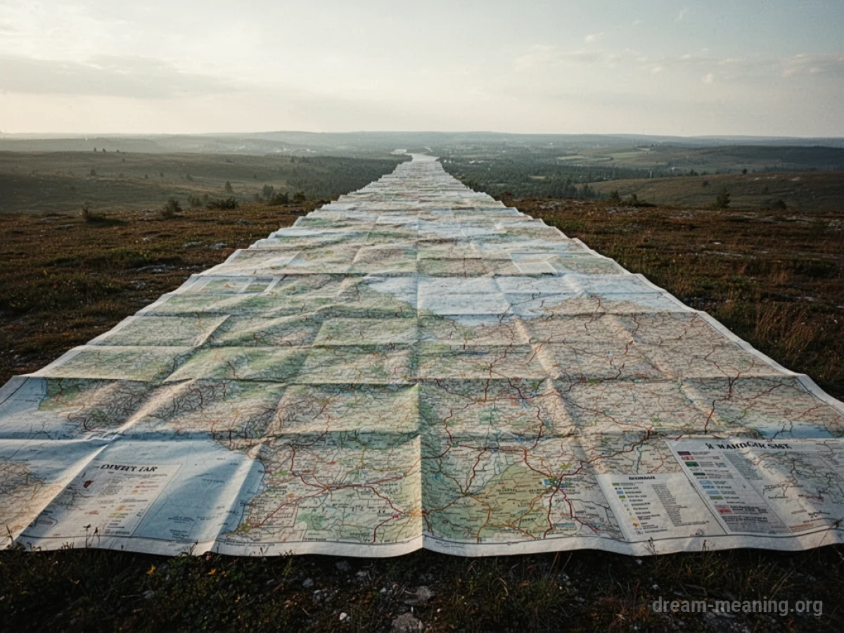 A large map spread out over a wide area.