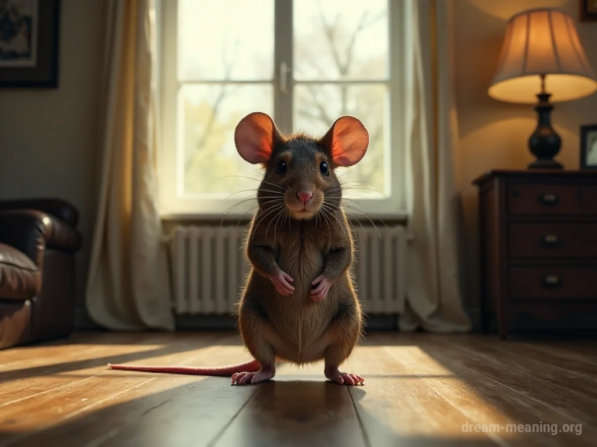 A small human figure dwarfed by an oversized mouse.