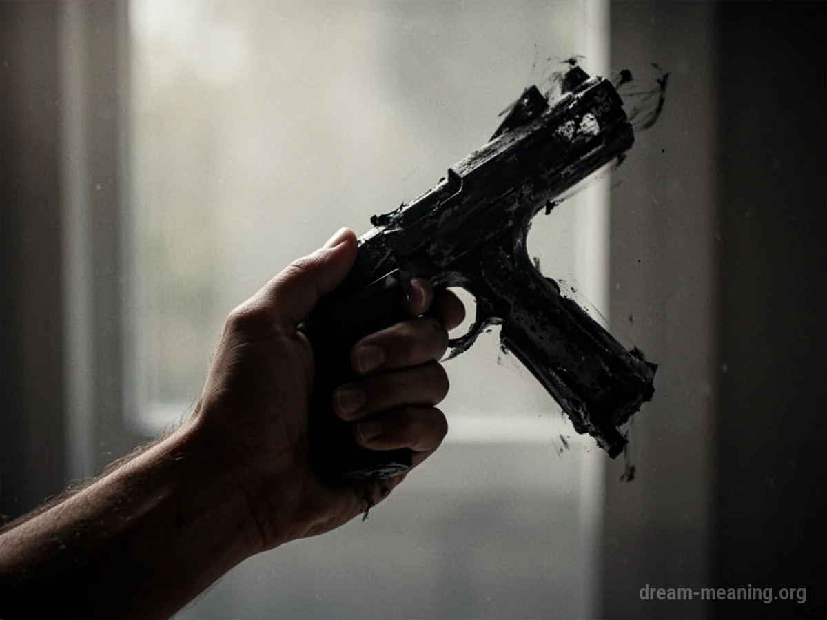 A hand in shadow holding a dark, indistinct object.