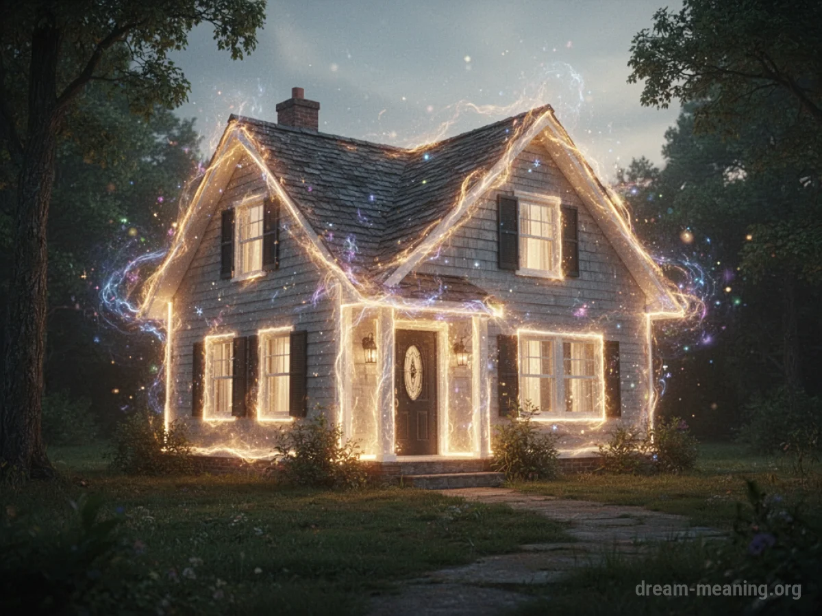 A house surrounded by a faint, protective magical aura.