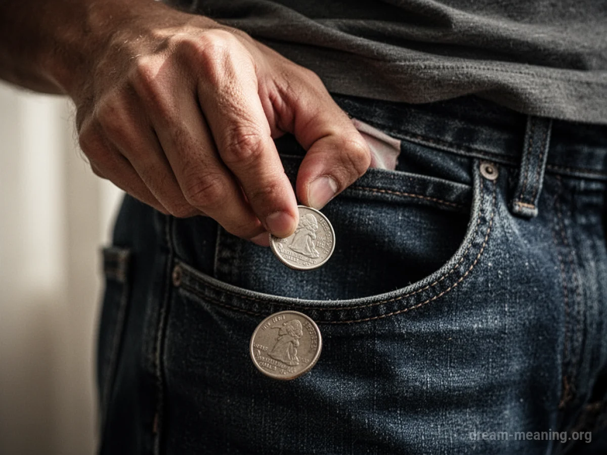 A hand pulling out an empty wallet from a pocket.