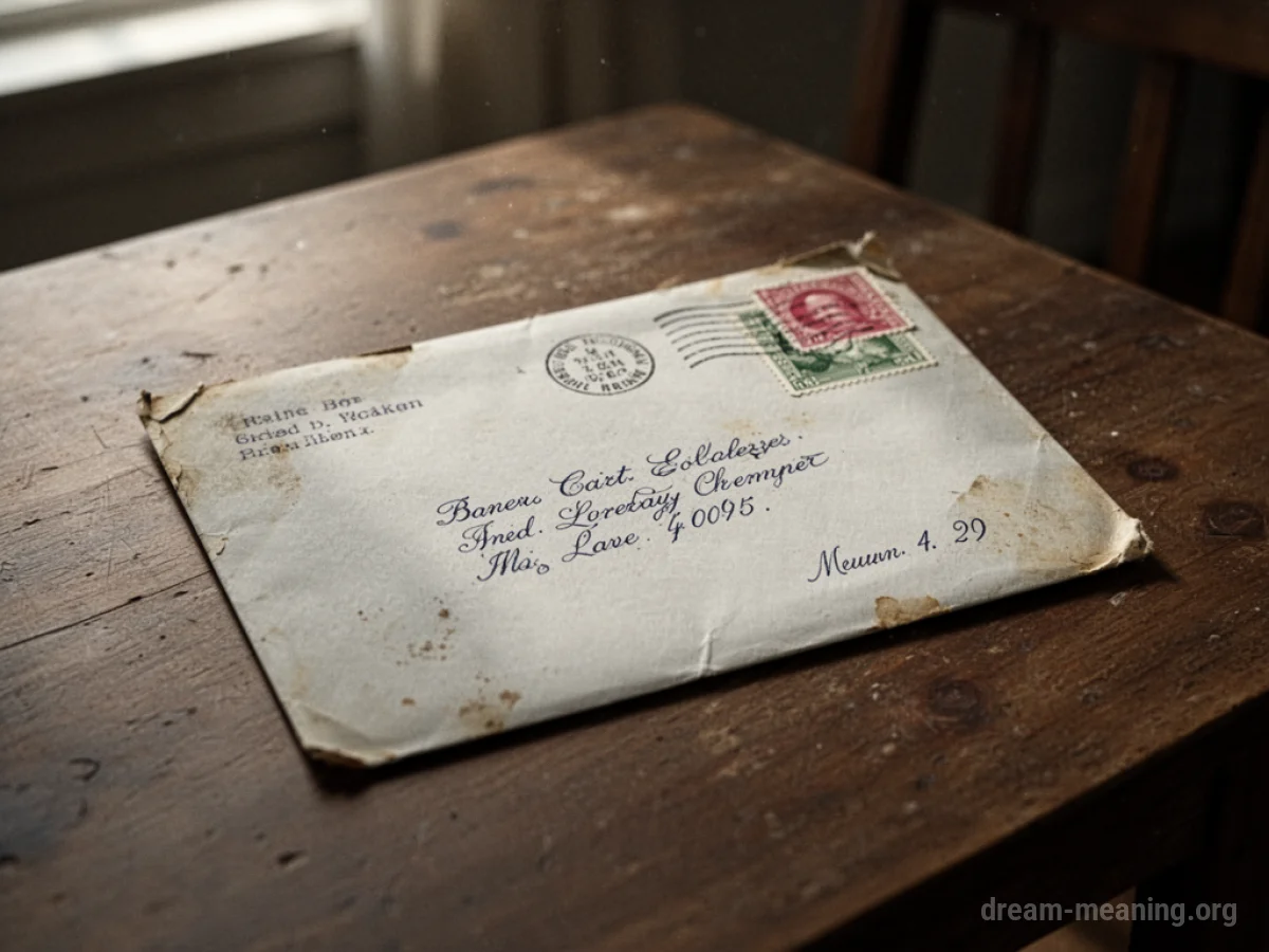 A solitary envelope resting on a wooden surface.