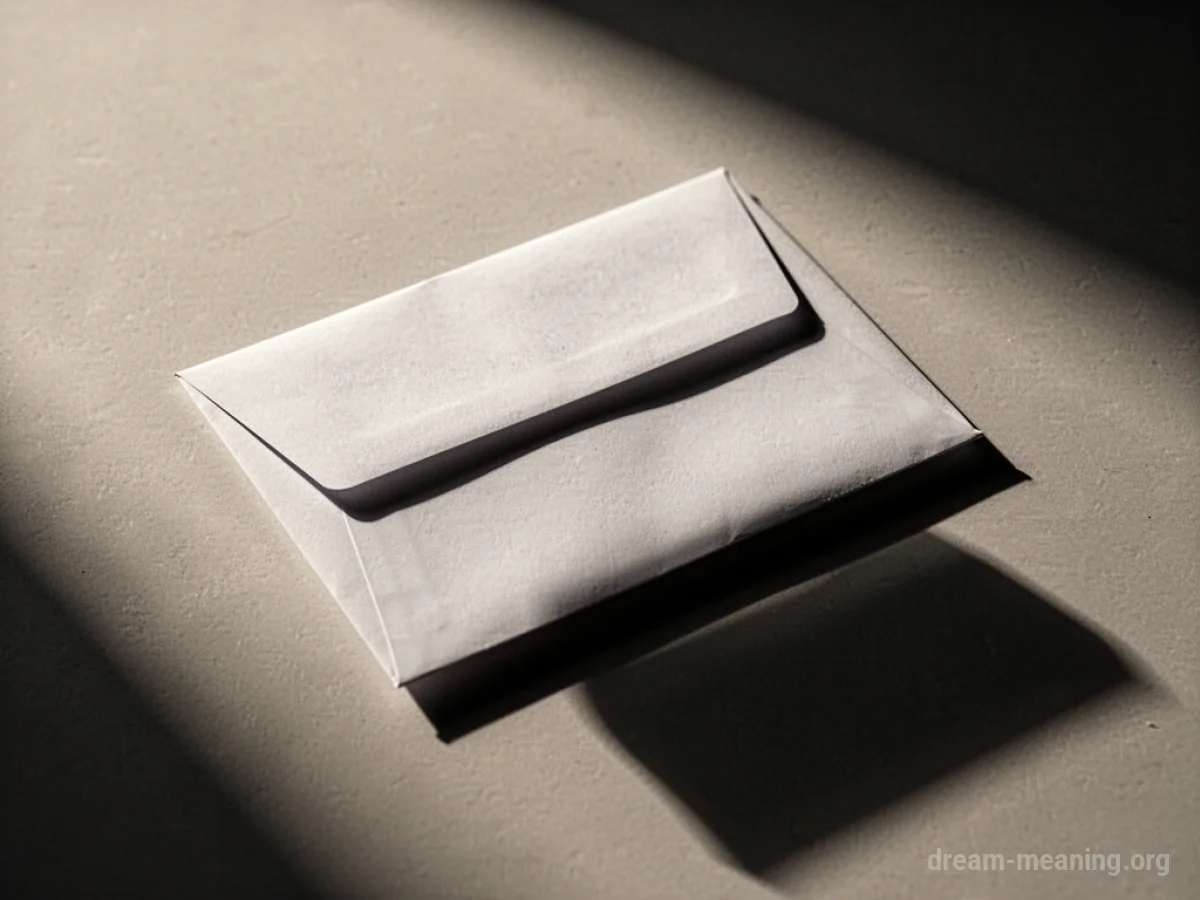 A sealed envelope with a dark shadow.