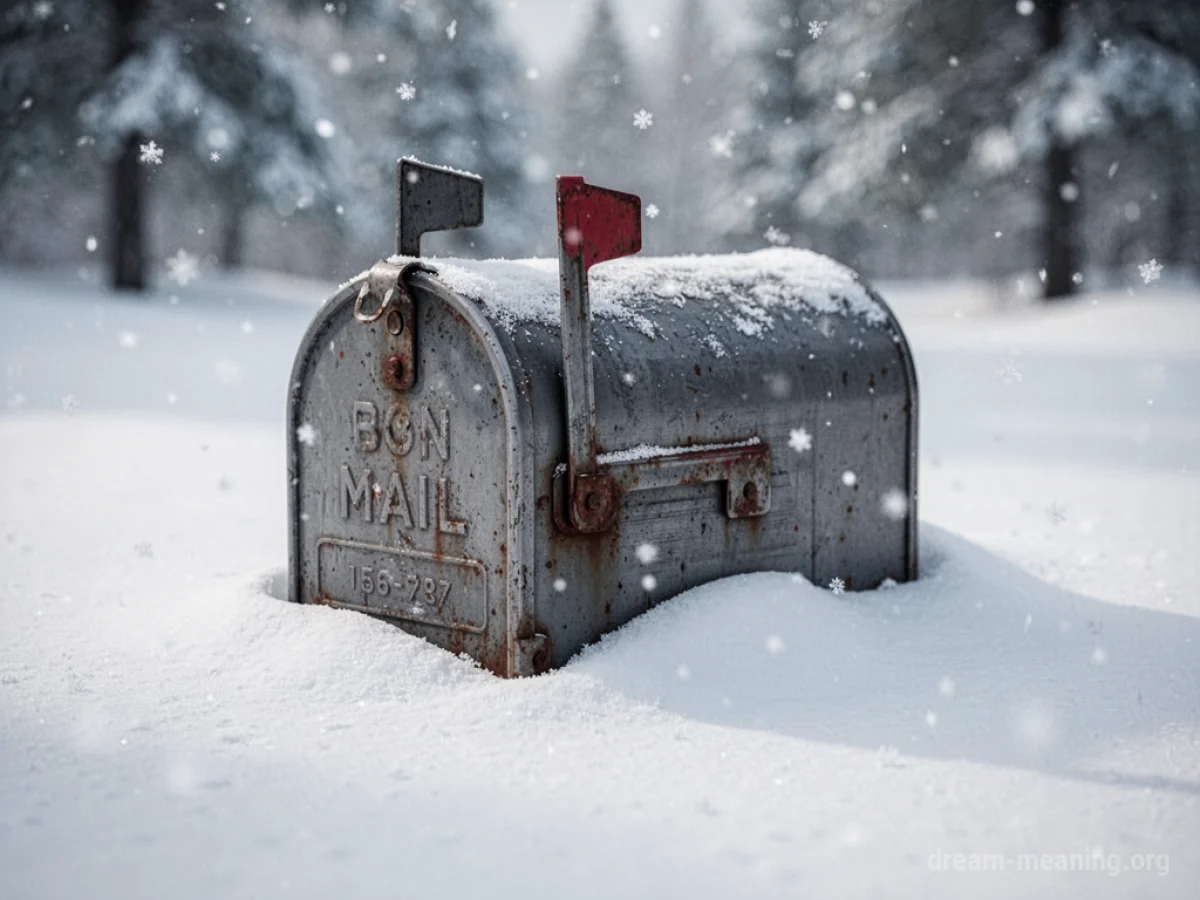 A mailbox covered in snow.