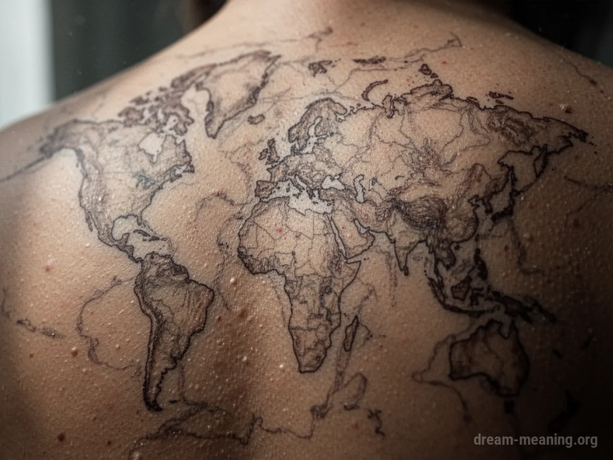 A map drawn onto skin.