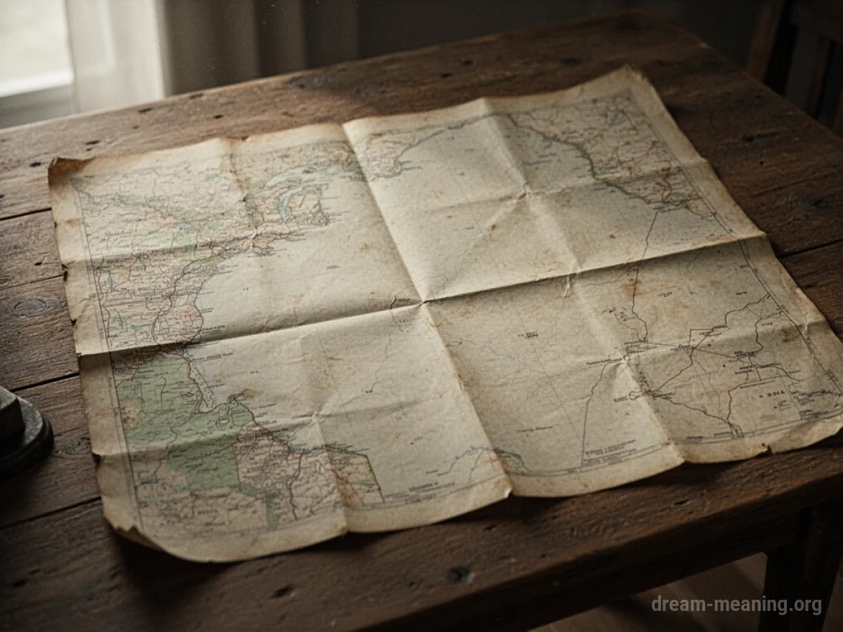 An empty, unwritten map on a table.