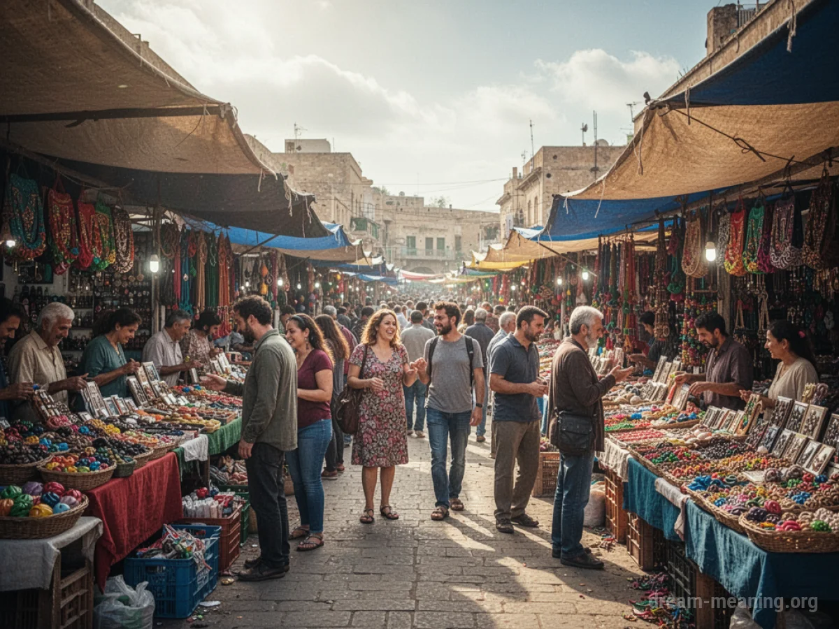 People browsing stalls at a lively outdoor festival market.