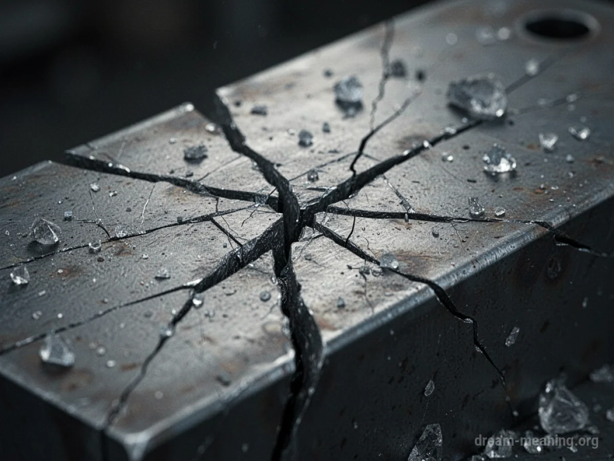 A cracked piece of metal.
