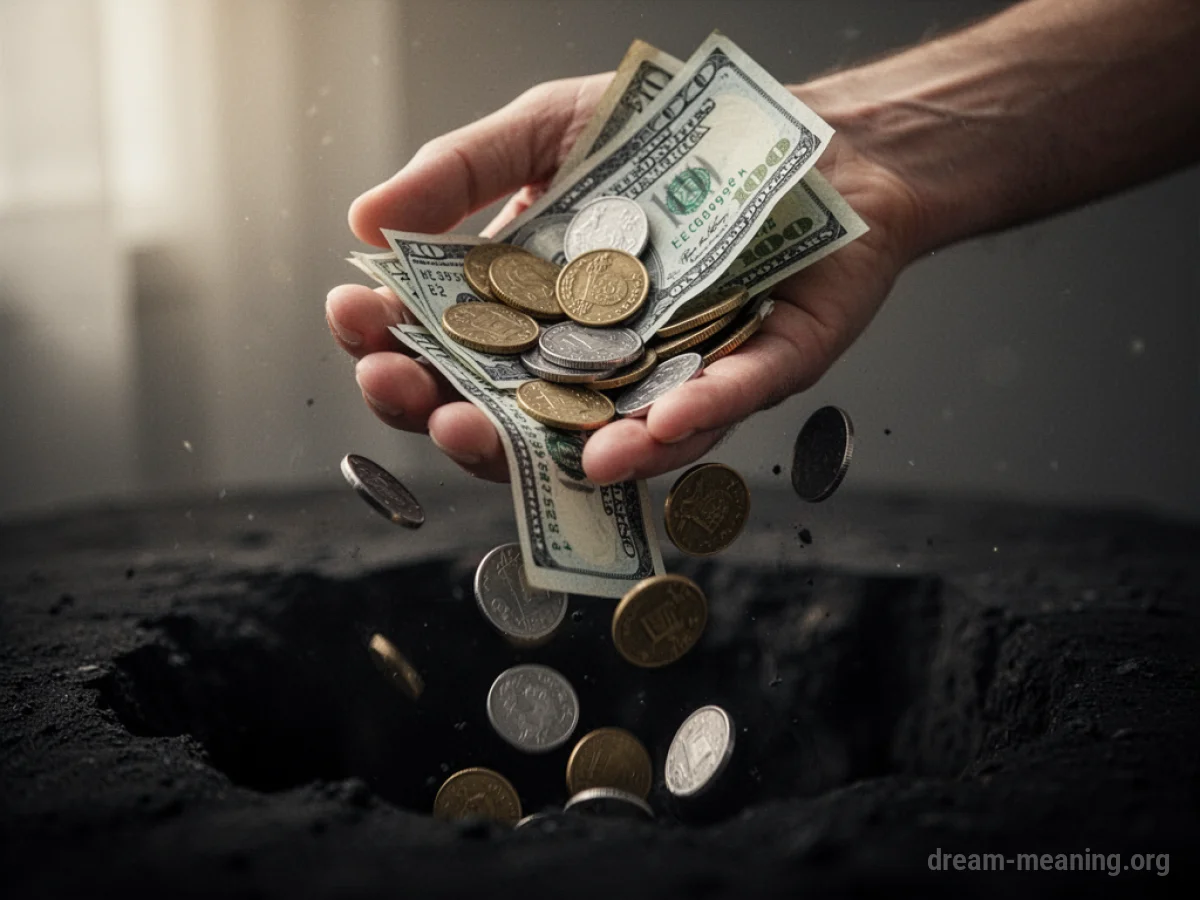 A hand with money slipping through its fingers.