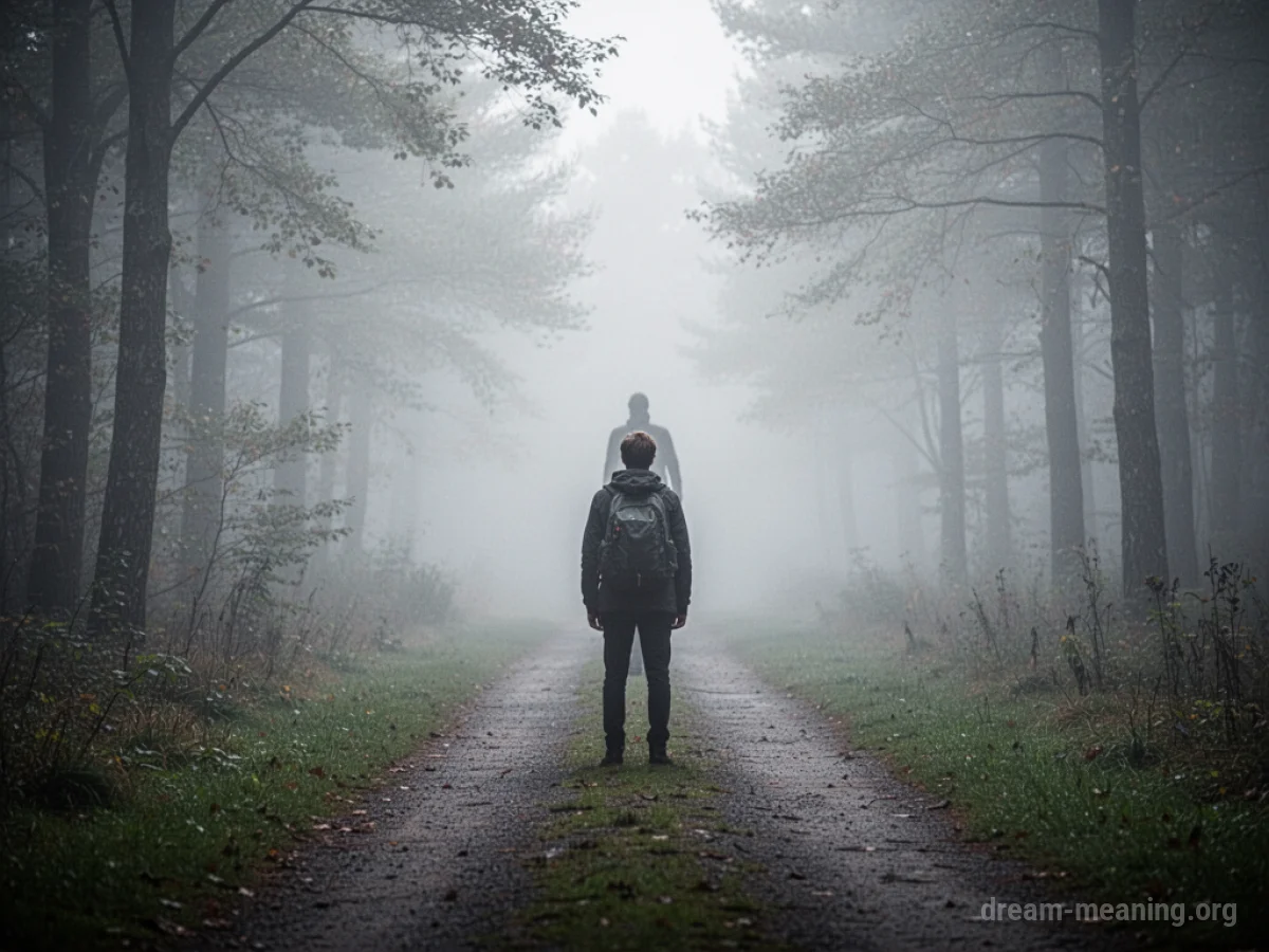 A person stands alone in a large, empty field.