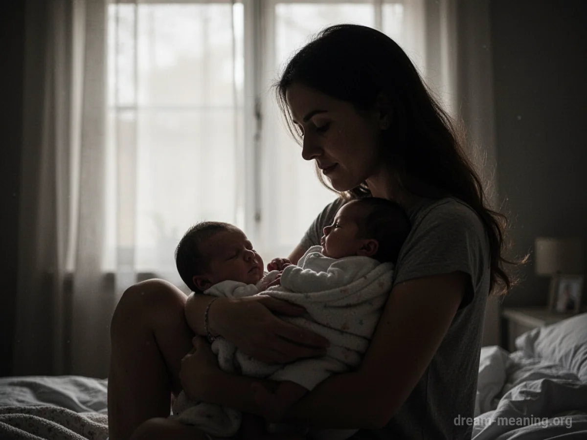 A softly lit nursery with a wooden cradle.