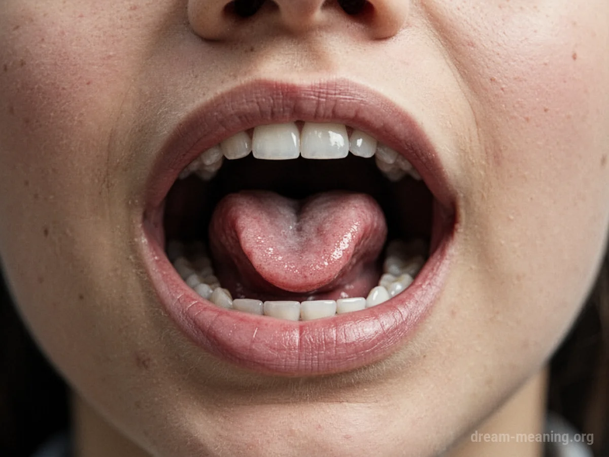 A human mouth with a second tongue visible.