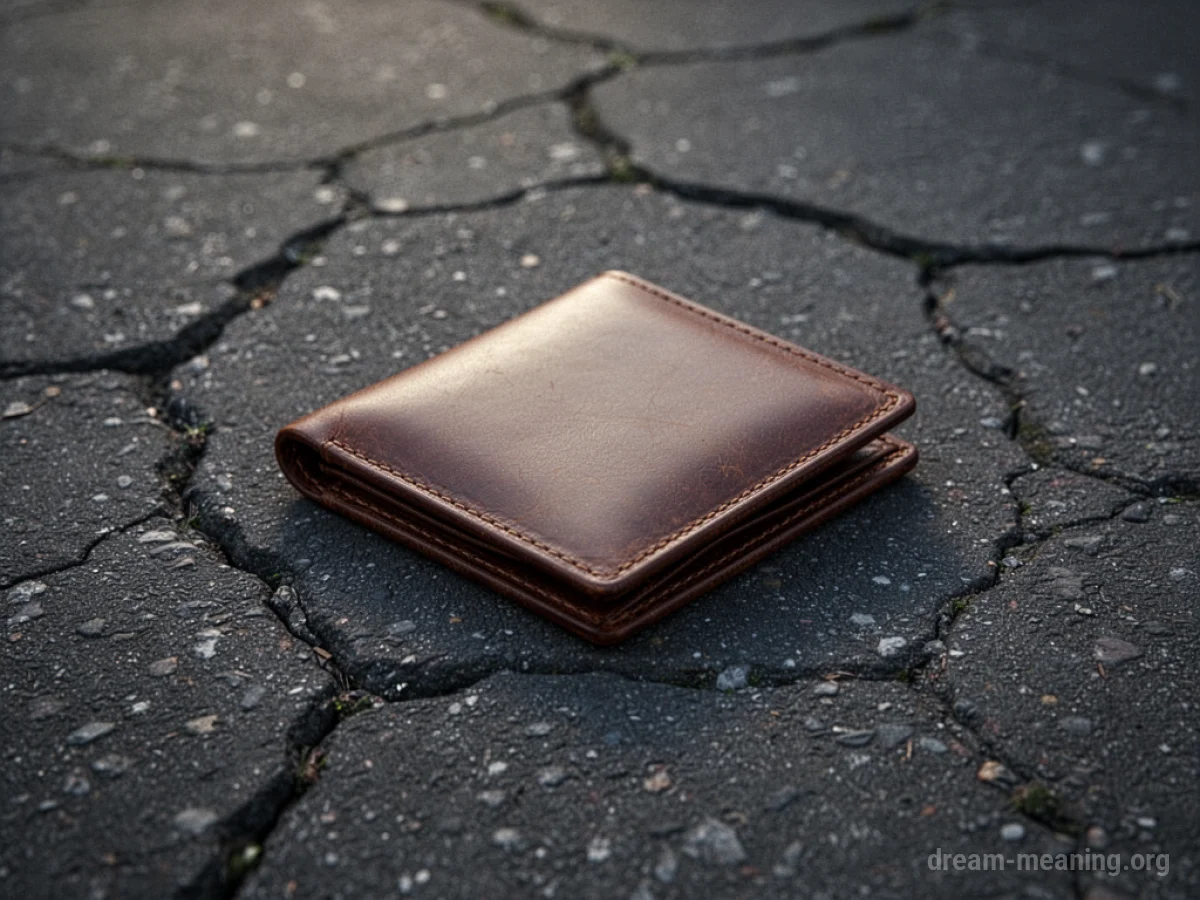 An empty wallet on the ground.