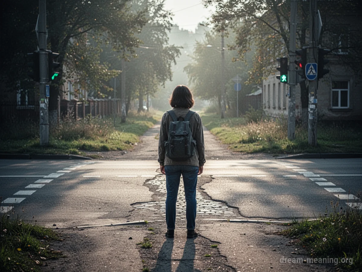 A person looking back at a shadowy path.