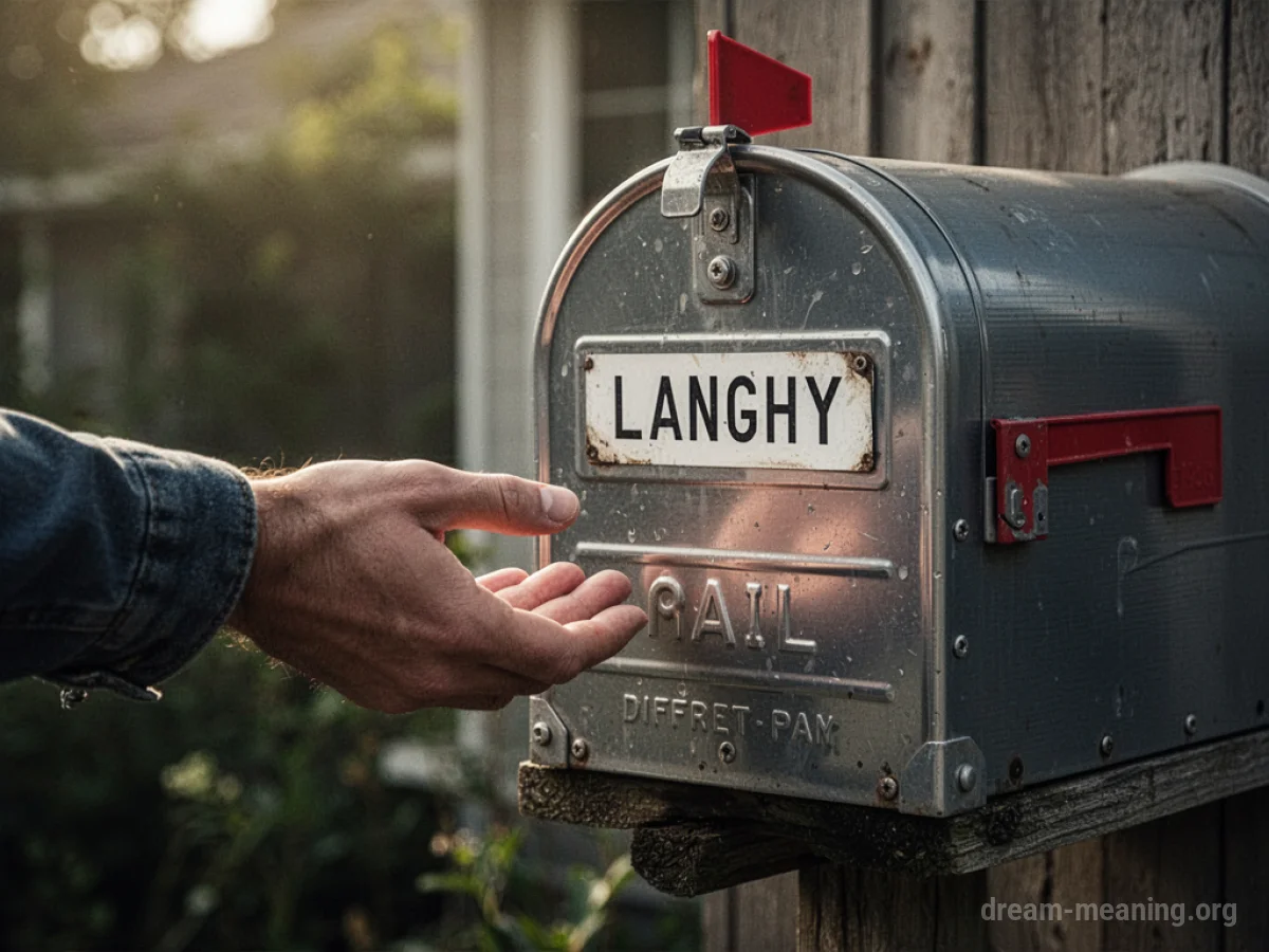 A hand reaching for a mailbox with another person's name on it.