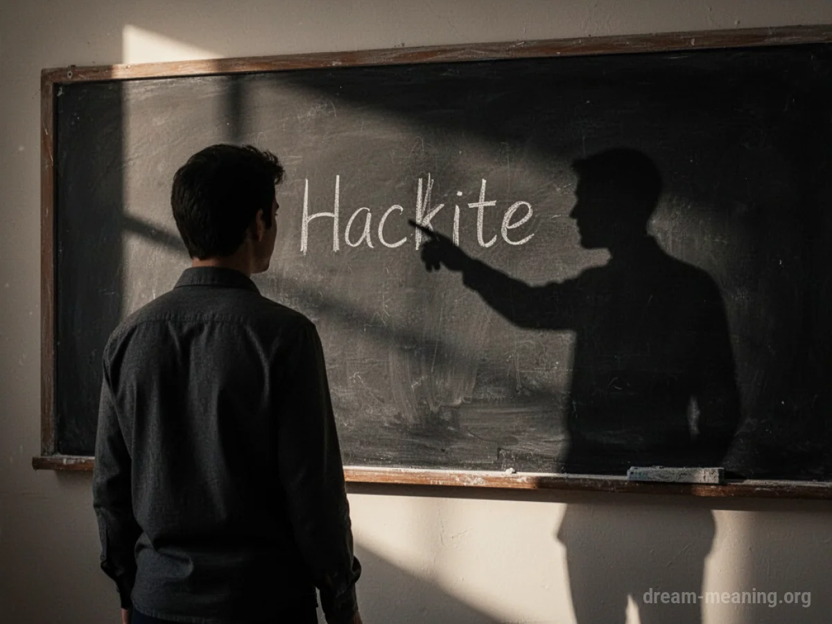 Silhouette of a student facing a teacher pointing at a blackboard.