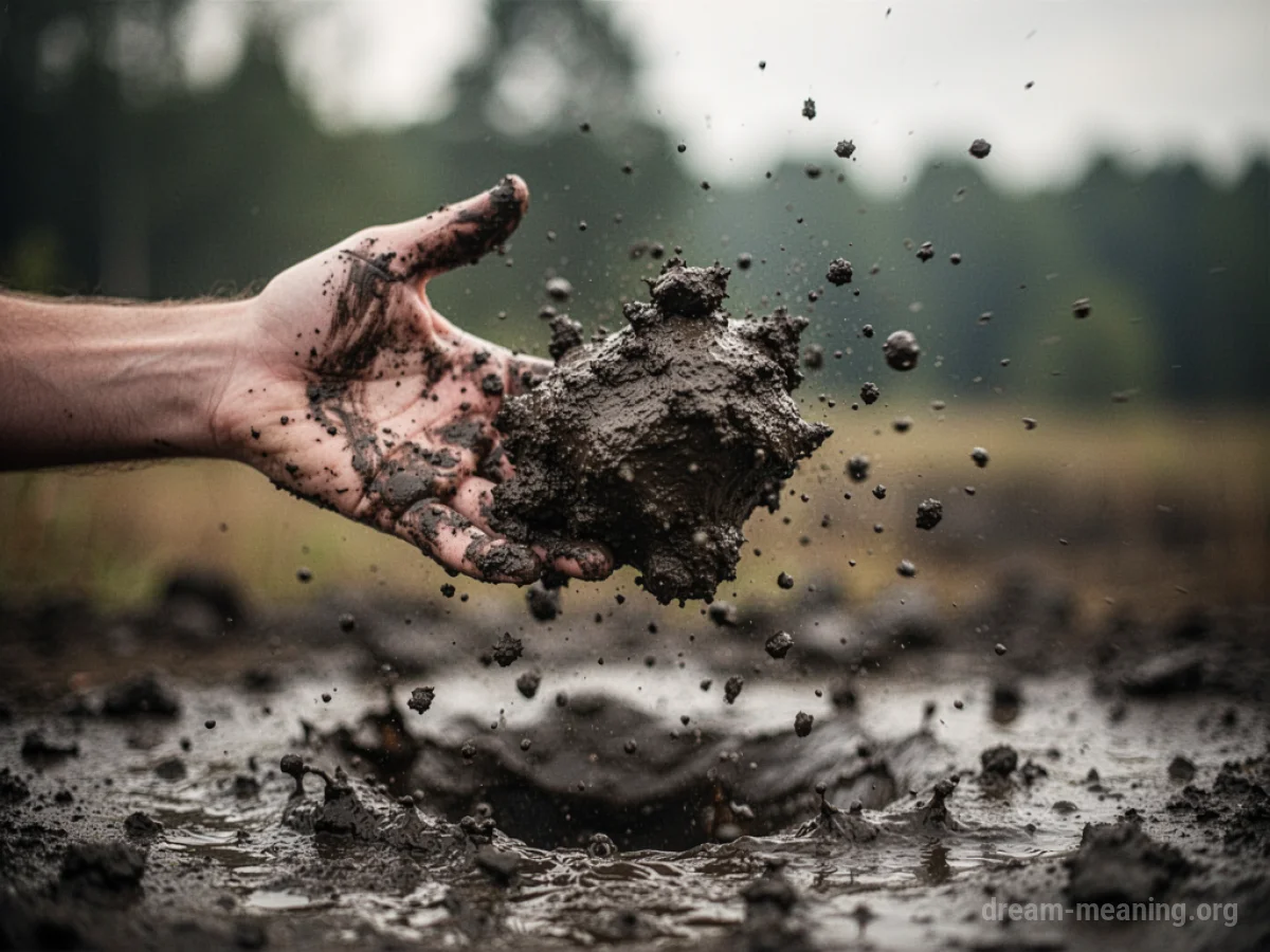 A hand flinging mud.