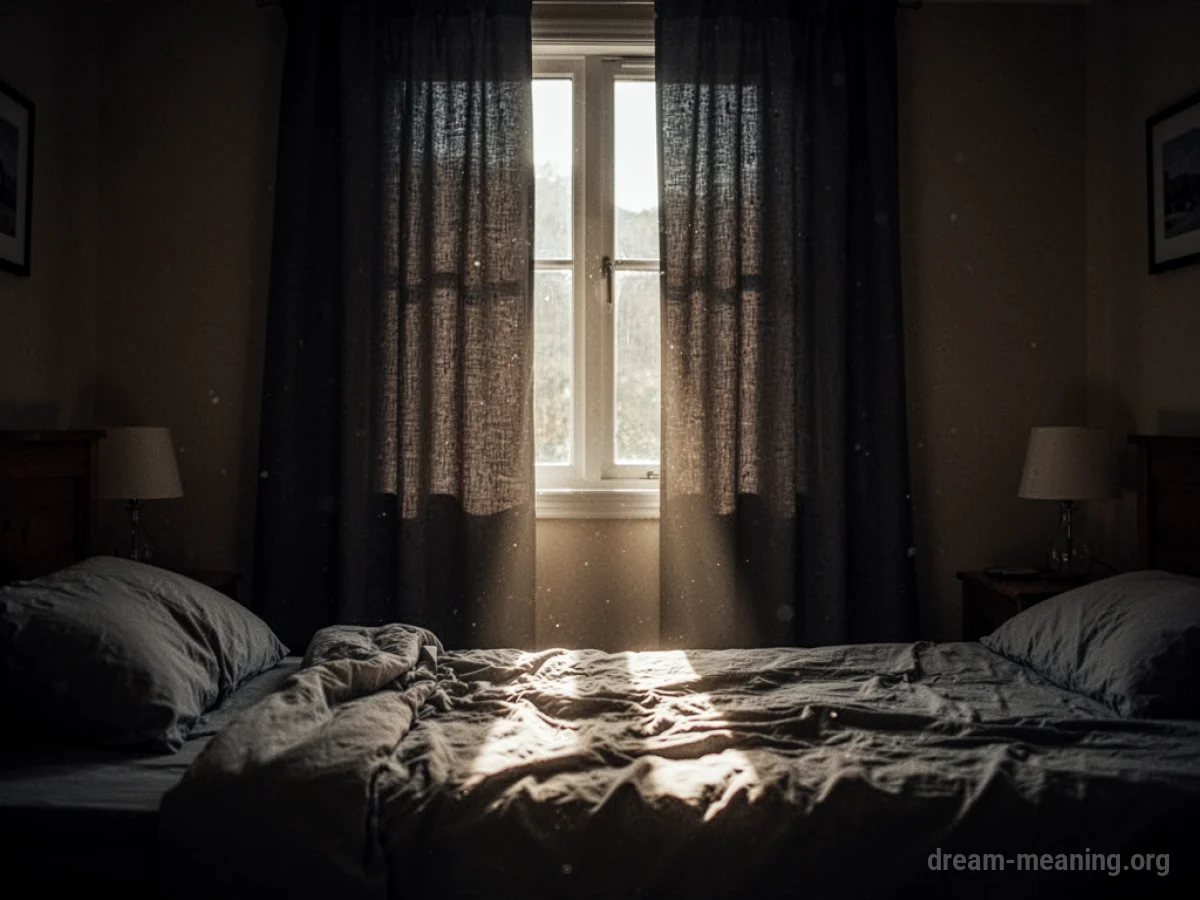 Sunlight streaming into a dark room.